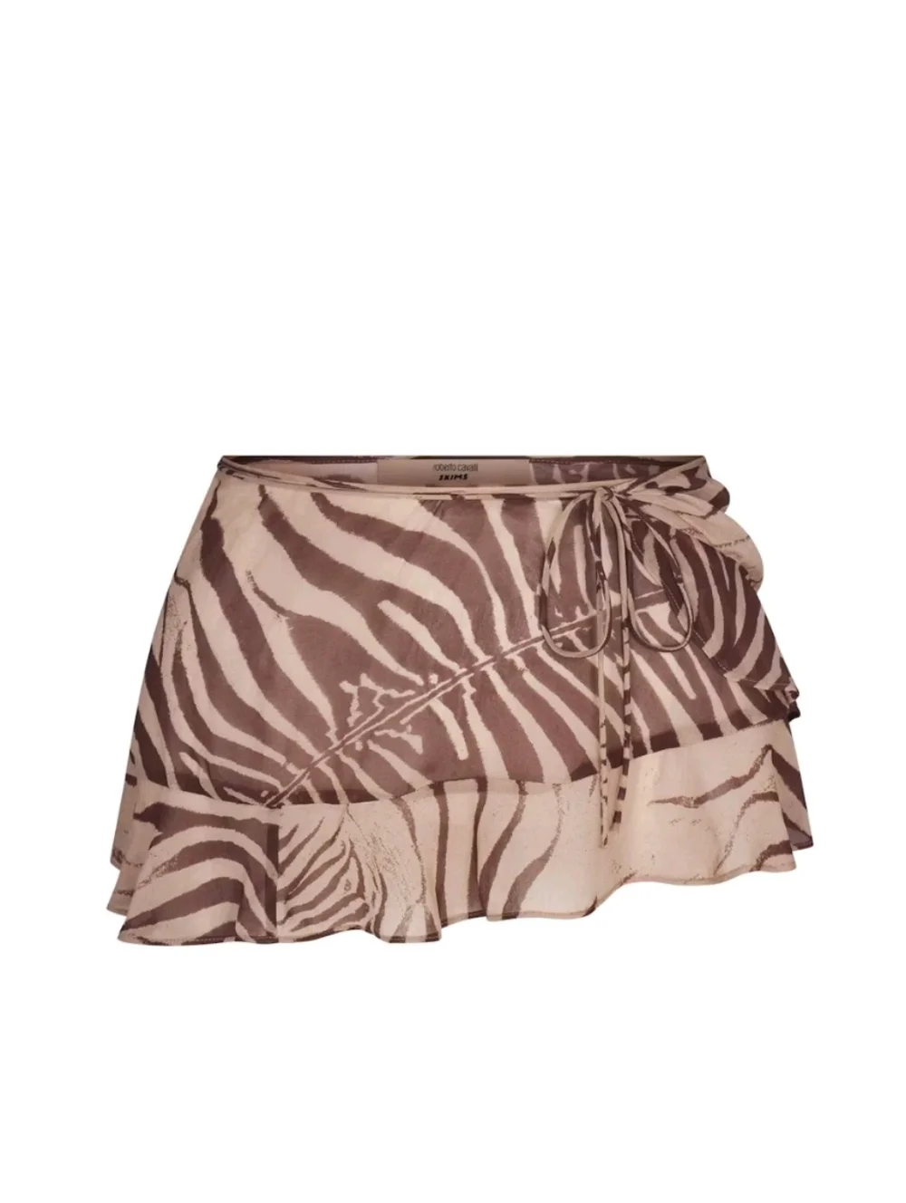NWT SKIMS X ROBERTO CAVALLI TIE SIDE MINI WRAP SKIRT